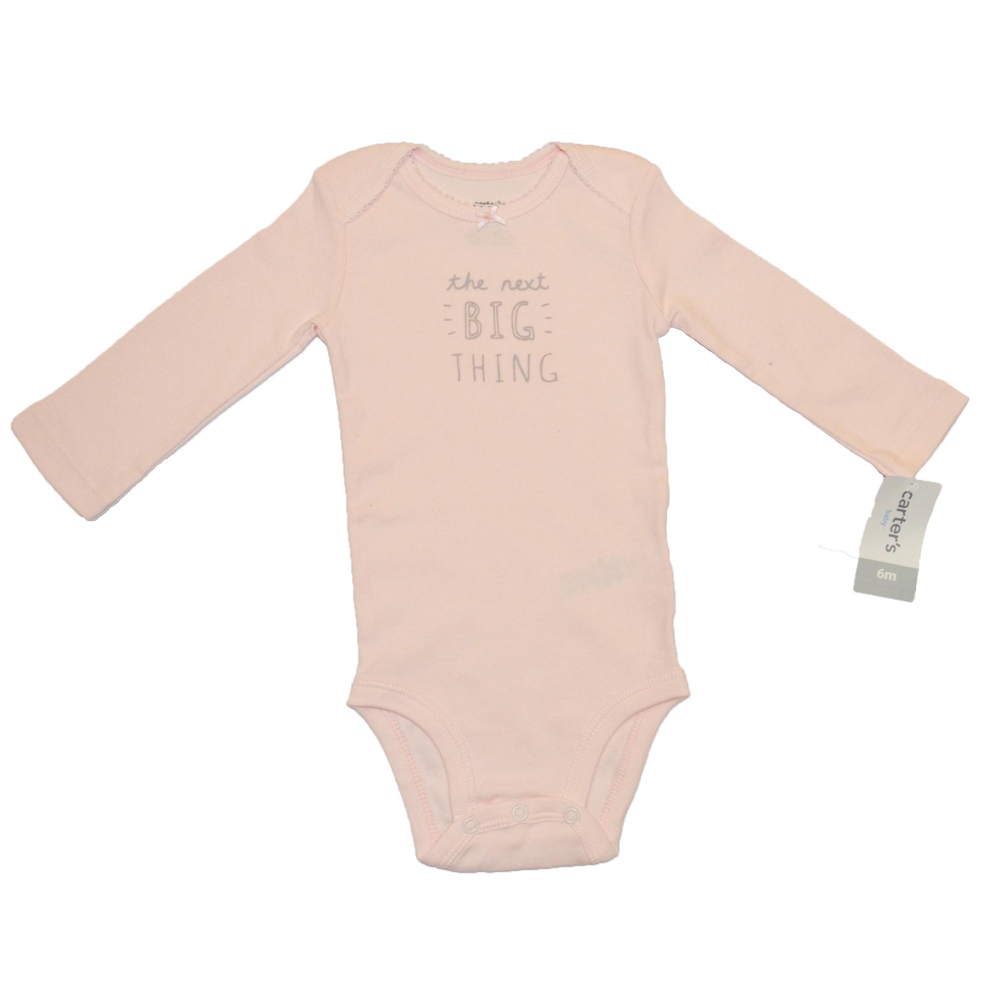 

Боди для девочки ( 1 шт ) Carter's розовый с надписью на кнопках с длинными рукавами 12М (72-76см) 9,3-11,1кг 4