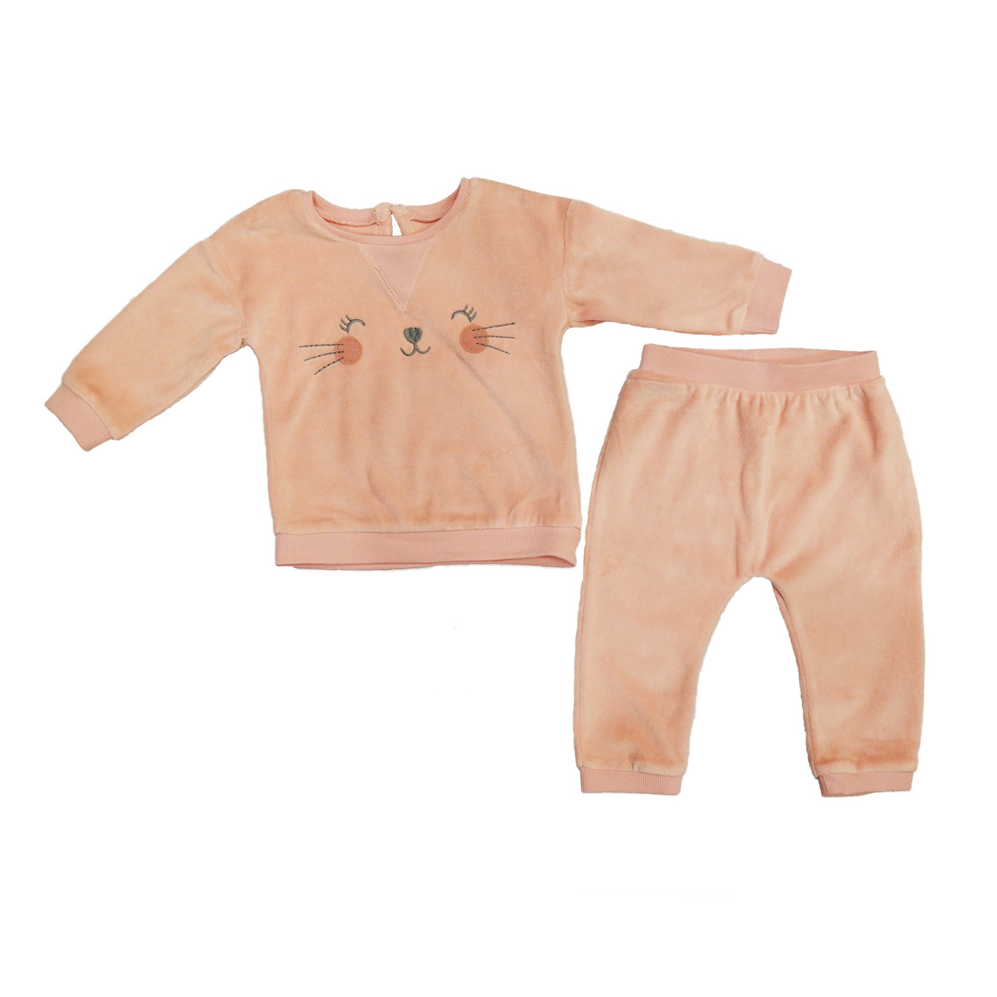 

Комплект для девочки ( 1 шт ) George розовый с мордочкой свитшот и штаны на манжетах 9-12М (74-80 см) 11 кг 364