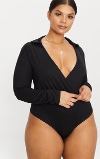 

Боди с длинными рукавами Prettylittlething размер 5XL (58) черный