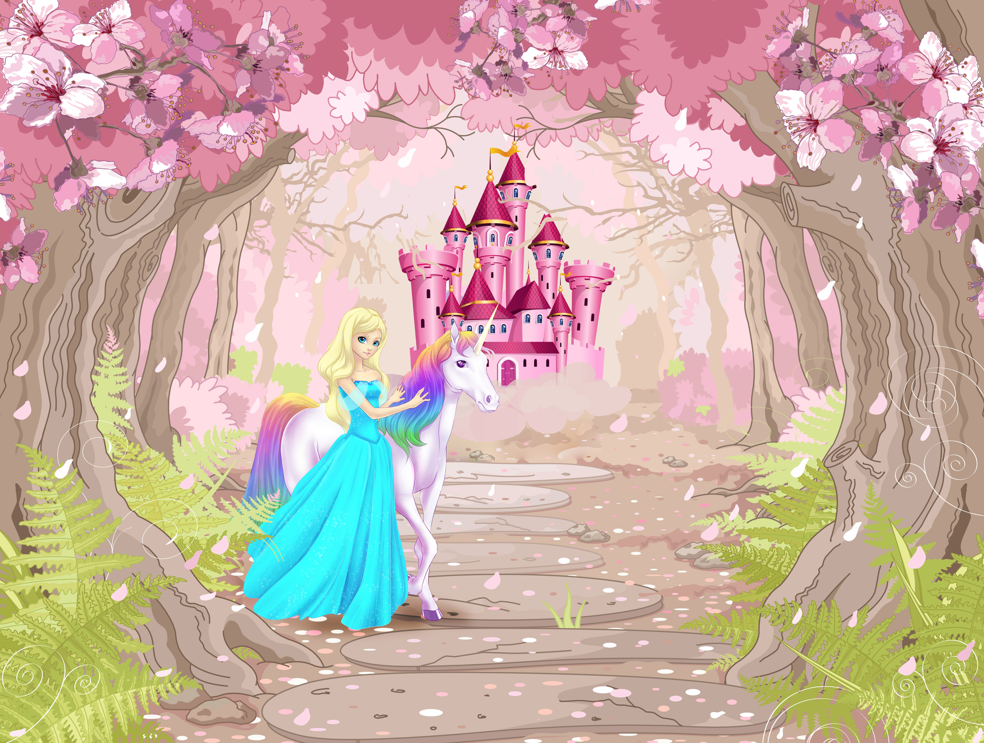 

Фотообои Детские 'Принцесса с единорогом' (4060) , Деко