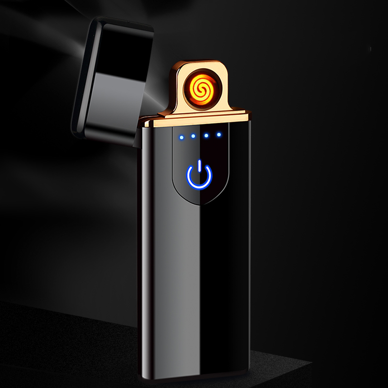 

Зажигалка USB Lighter Business Black Matte спиральная с индикатором заряда