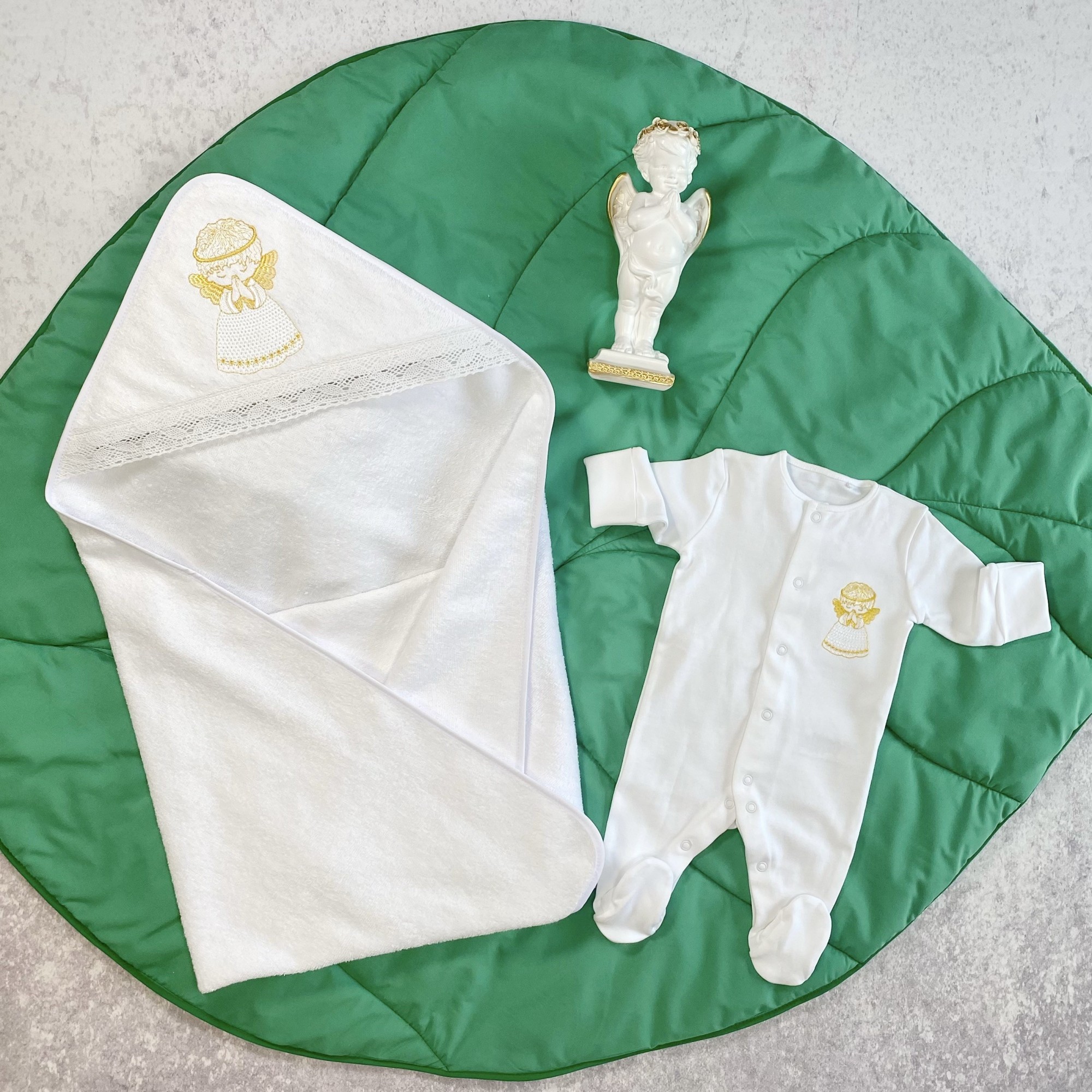 

Крестильный набор Tino Baby из 2 предметов, белый с золотом (размер 0-1 мес, 56 см), КР-11-1