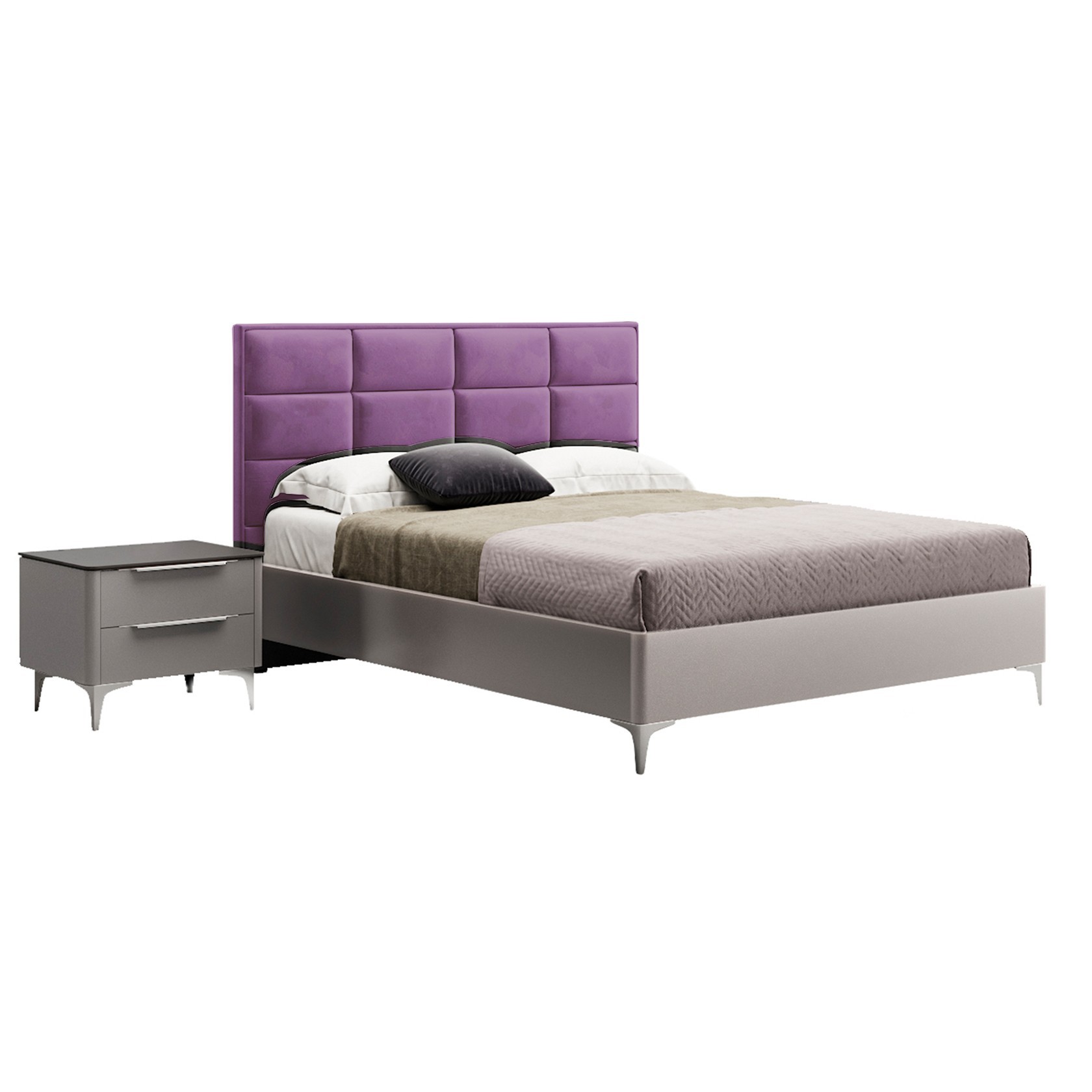 

Кровать Детройт-2 модерн (Green Sofa) Серая + Фиолетовая 120х200 см 381152_41