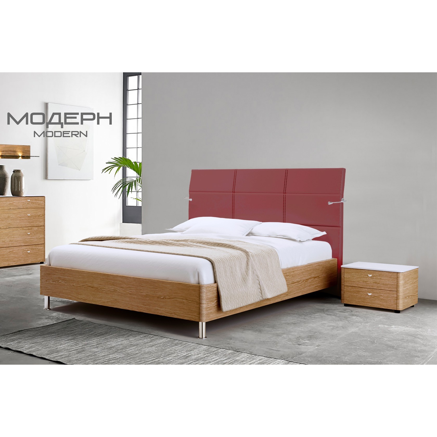 

Кровать Турин модерн (Green Sofa) Красная 160х200 см 381144_28