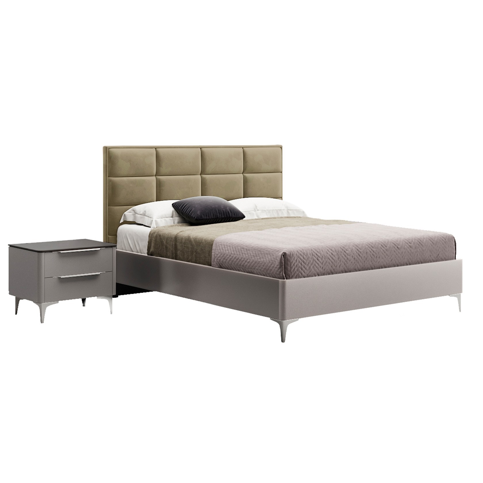 

Кровать Детройт-2 модерн (Green Sofa) Серая + Бежевая 160х200 см 381152_08