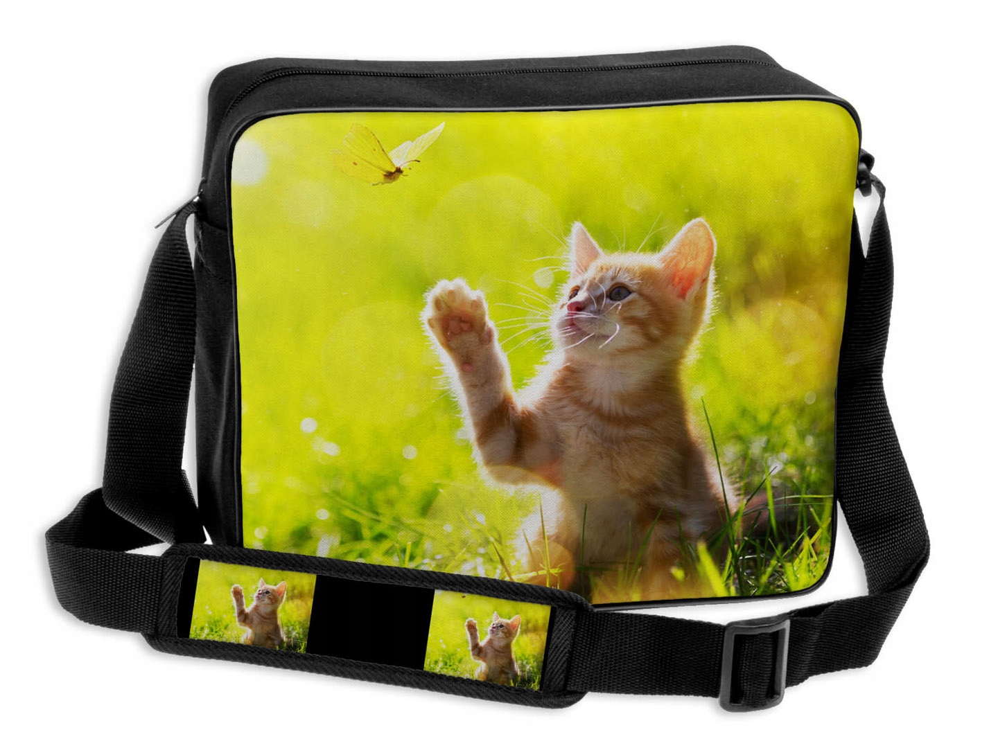 

Молодёжная сумка через плечо A4 Wenecja Рыжий котёнок и бабочка 30 x 35 x 12 см (KOT 43)