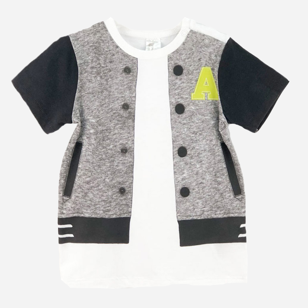 

Футболка H&M KEL4510424 68 см Серая/Белая комбинированная