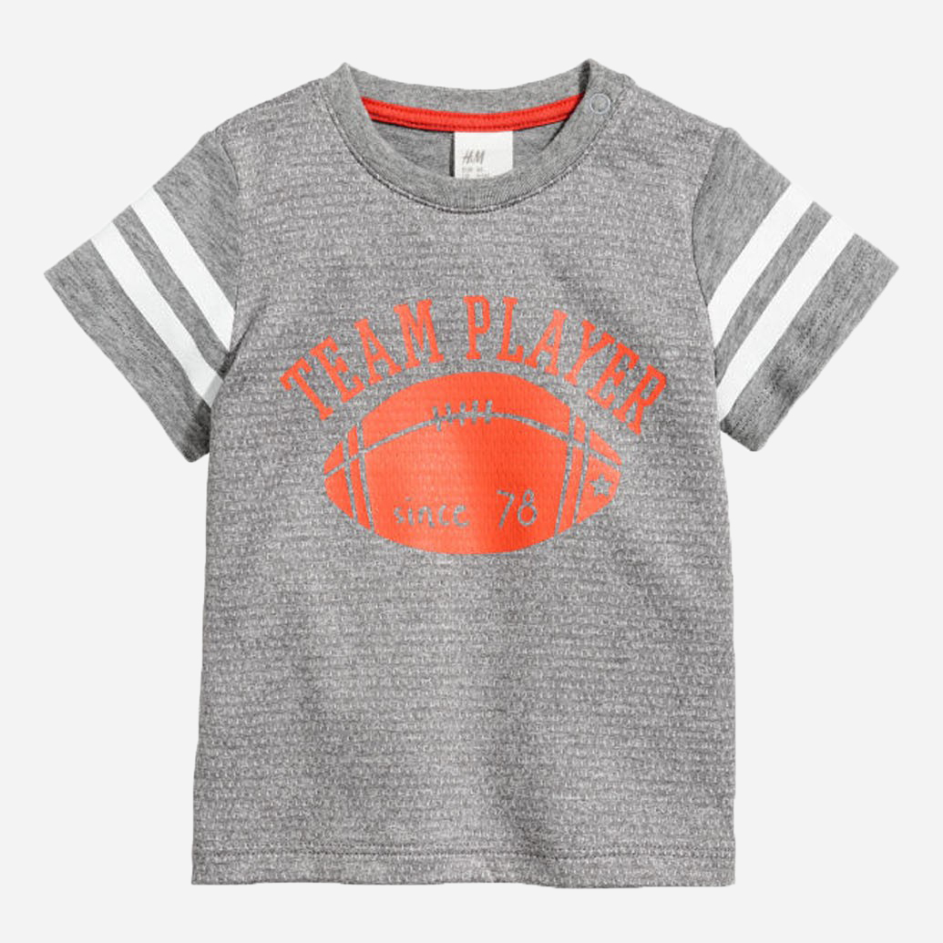 

Футболка H&M KEL44111311 74 см Серая