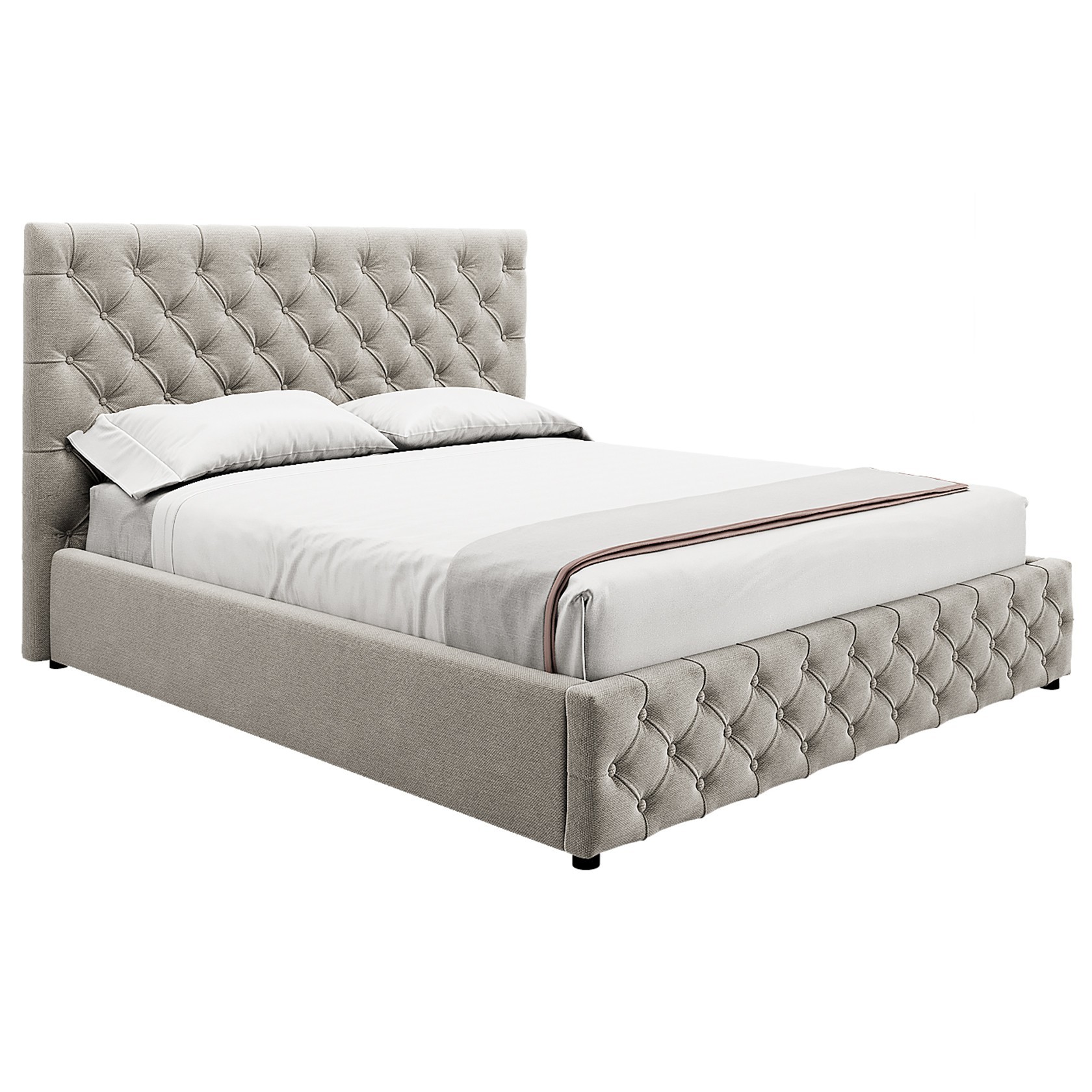 

Кровать Манхэтен-2 (Green Sofa) Светло-серая 180х200 см 381153_04