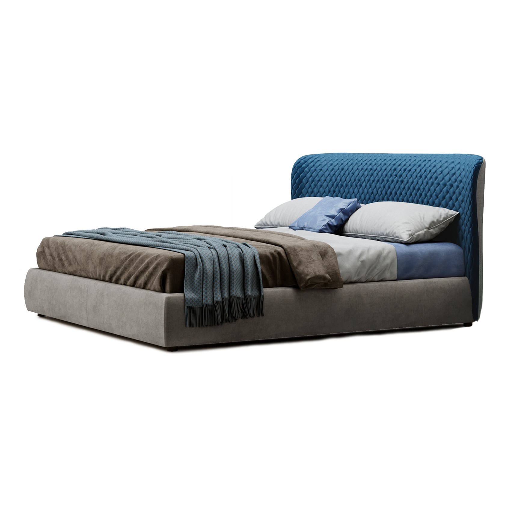 

Кровать Орлеан (Green Sofa) Синяя + Темно-серая 200х200 см 381131_05