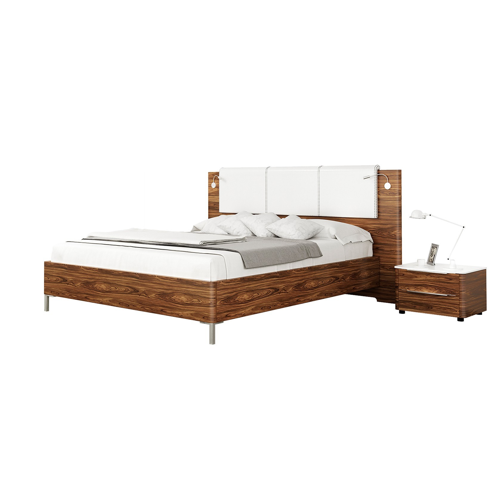 

Кровать Милан модерн (Green Sofa) Белая + Коричневая 200х200 см 381124_05
