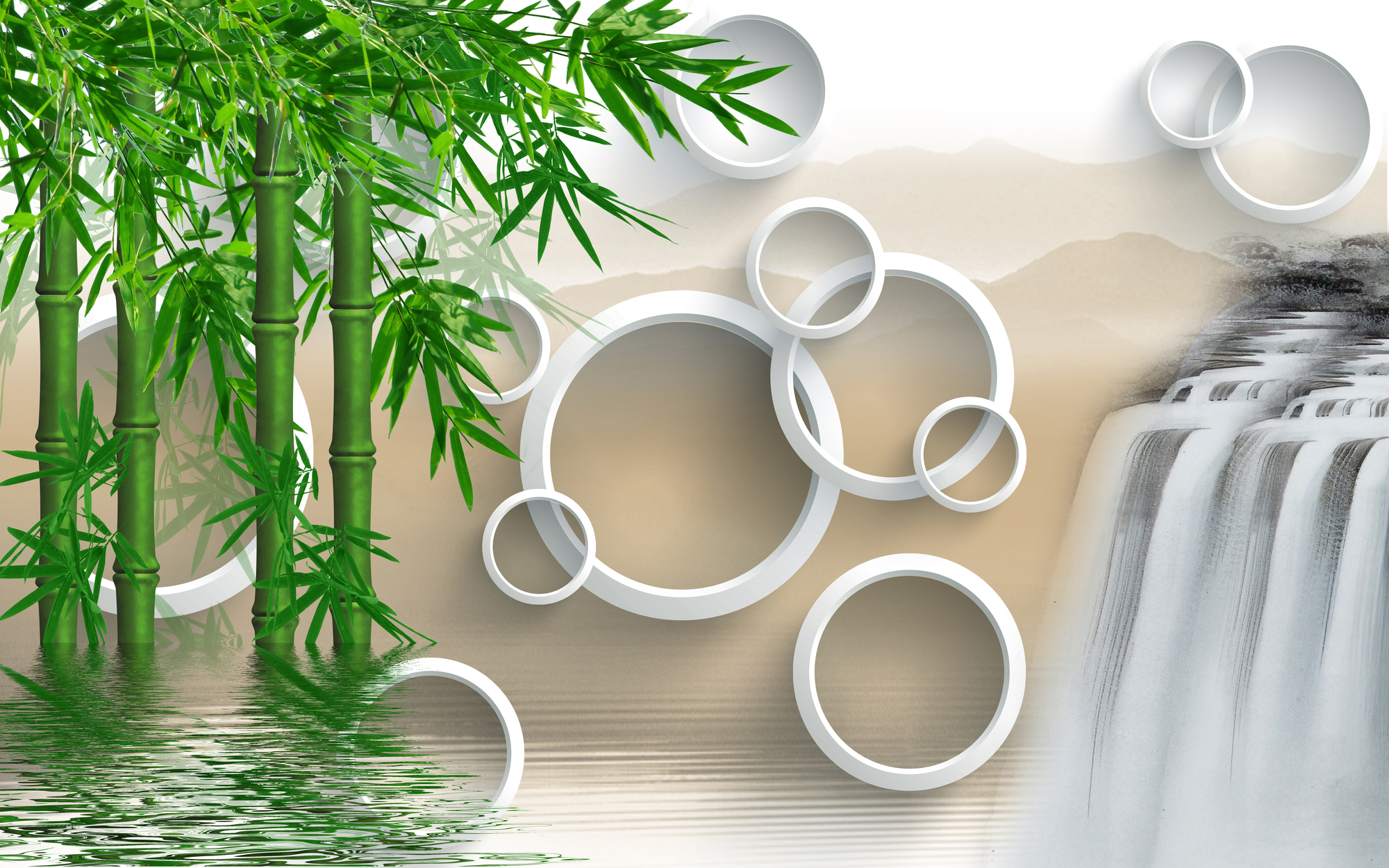 

Фотообои 3D 'Бамбук' (4560) , Живопись