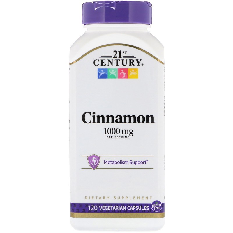 

Натуральная добавка 21st Century Cinnamon 1000 мг 120 капсул