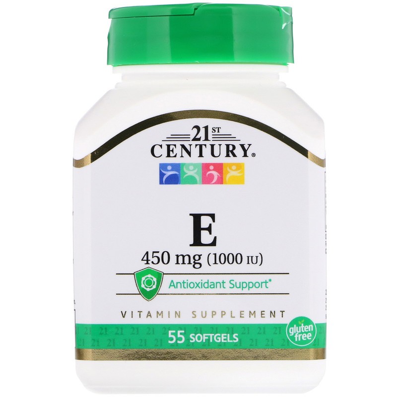 

Витамины 21st Century Vitamin E 450 мг 1000 IU 55 капсул