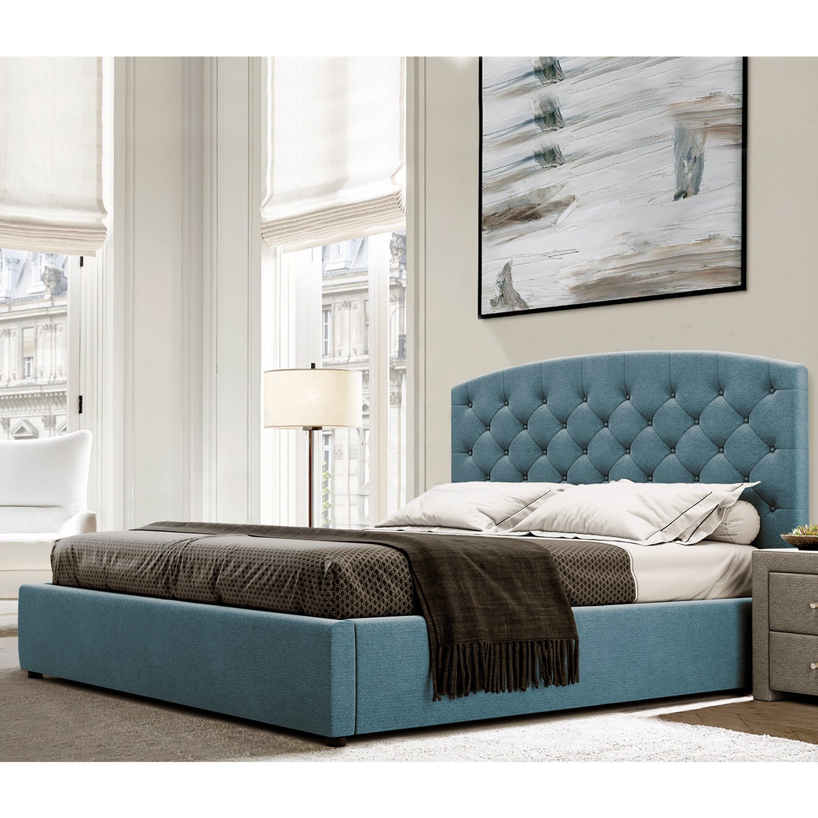 

Кровать Манхэтен-2 (Green Sofa) Голубая 200х200 см 381153_10