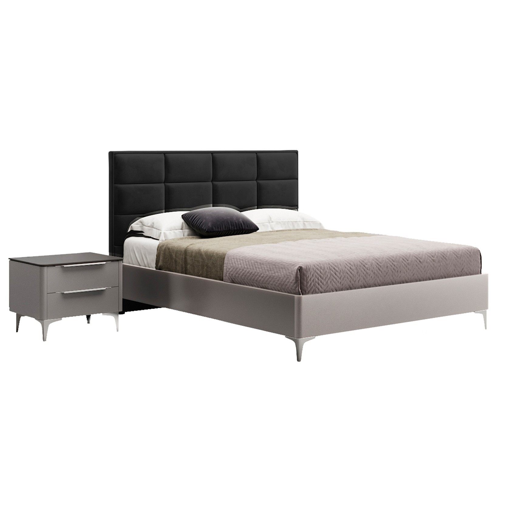 

Кровать Детройт-2 модерн (Green Sofa) Серая + Черная 160х200 см 381152_48