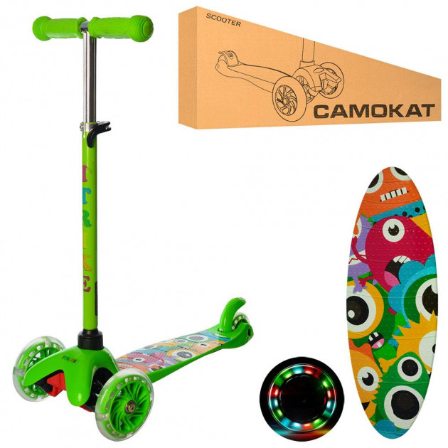 

Детский трехколесный самокат iTrike Mini BB 3-013-4 светящиеся колеса