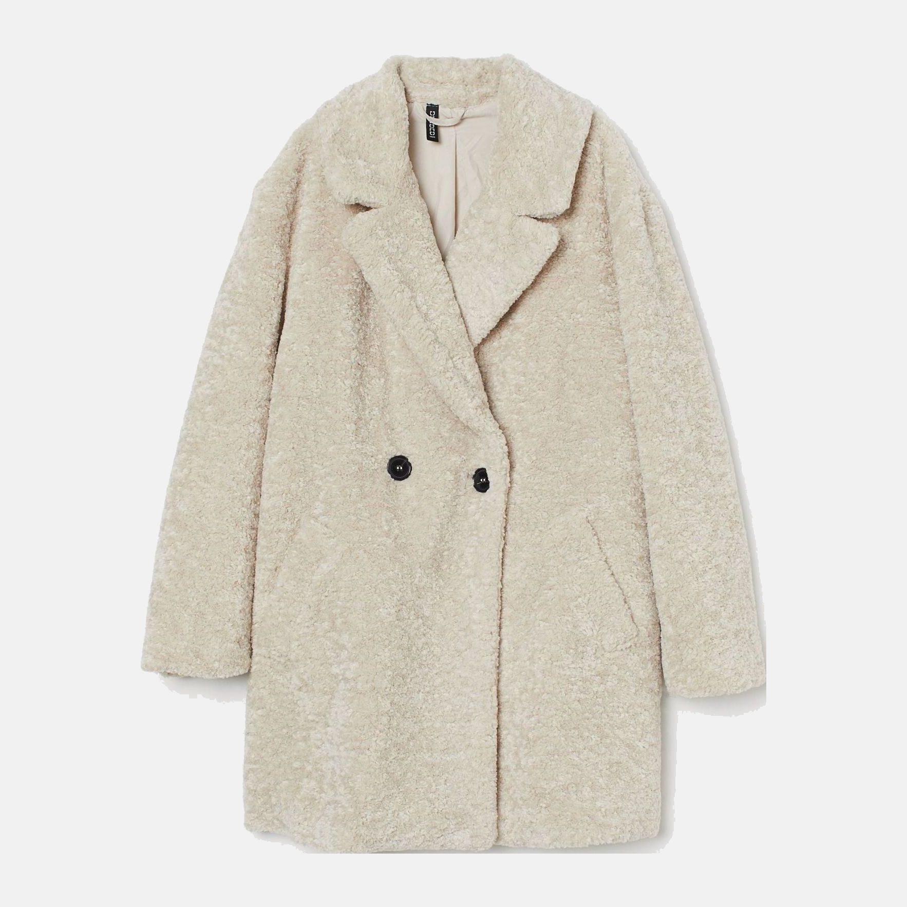

Шуба H&M 1002-8761472 XS Светло-бежевая