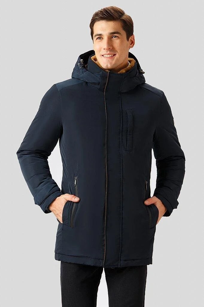 

Удлиненная зимняя мужская куртка Finn Flare W18-21005-101 3XL Темно-синяя