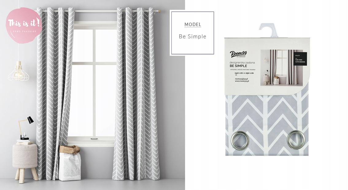 

Дизайнерская штора Room99 140 х 250 см (This Is It/Be Simple)