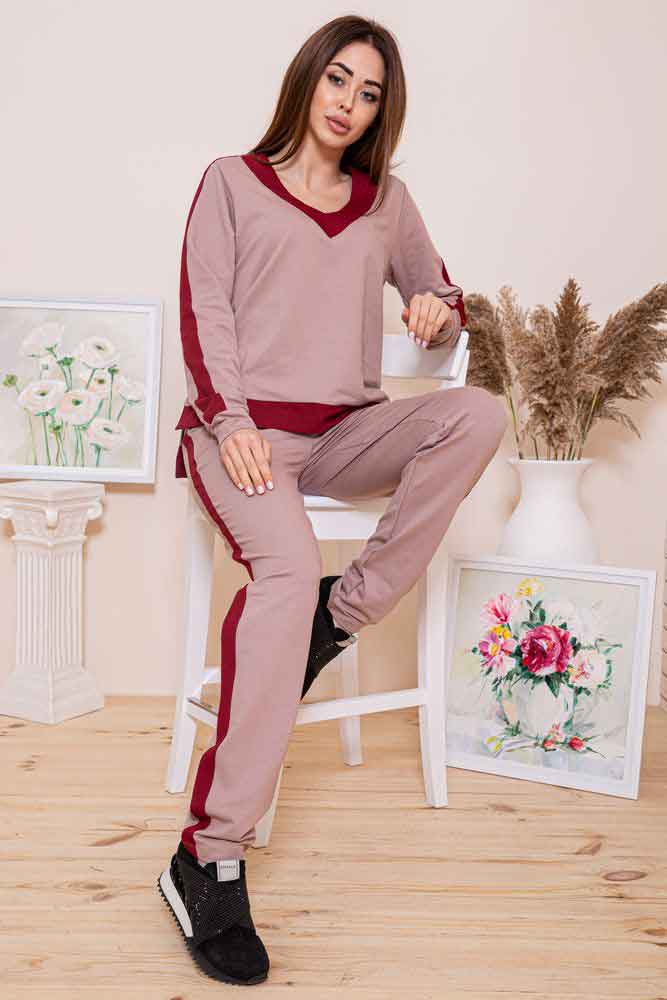 

Спорт костюм женский 102R147 цвет мокко-бордовый XXL