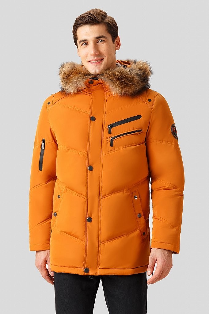 

Мужской пуховик с меховой опушкой Finn Flare 10822002-407 ХL Желтый