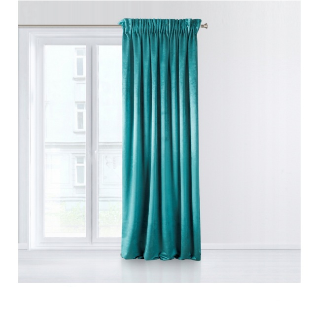 

Однотонная штора Decority Welwet 270 х 140 см, бирюзовая