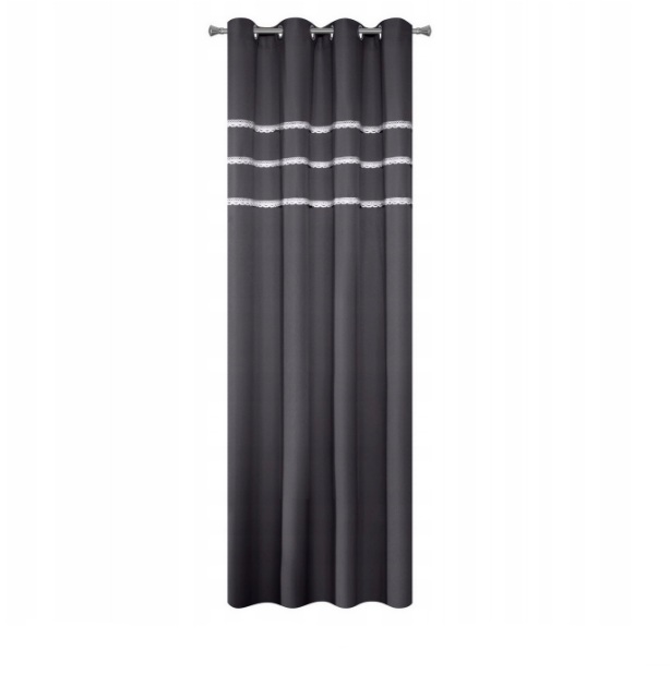 

Штора Decority с кружевом 250 х 140 см, серая