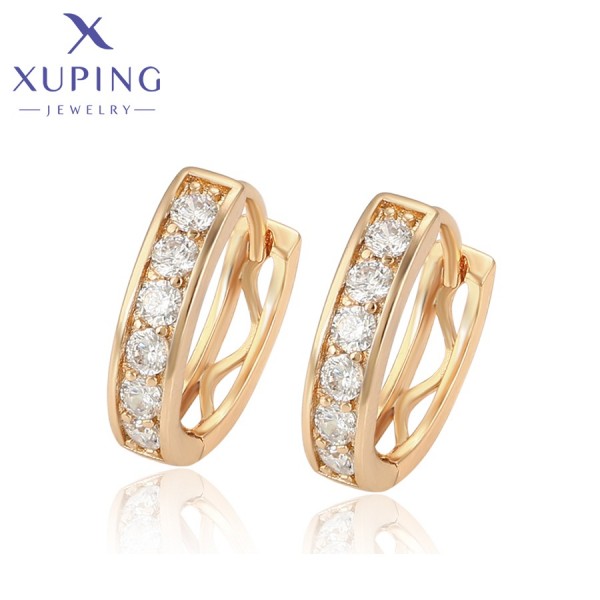 

Серьги Xuping с белыми фианитами позолота 18К 10007866