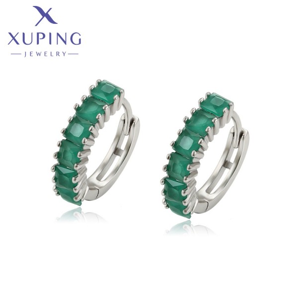 

Серьги Xuping с изумрудными фианитами родиум 2353000