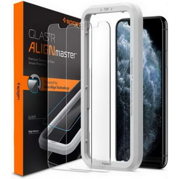 

Защитное стекло Spigen AlignMaster Glas.tR для Apple iPhone 11 Pro/X/XS, 0.33мм, 2шт