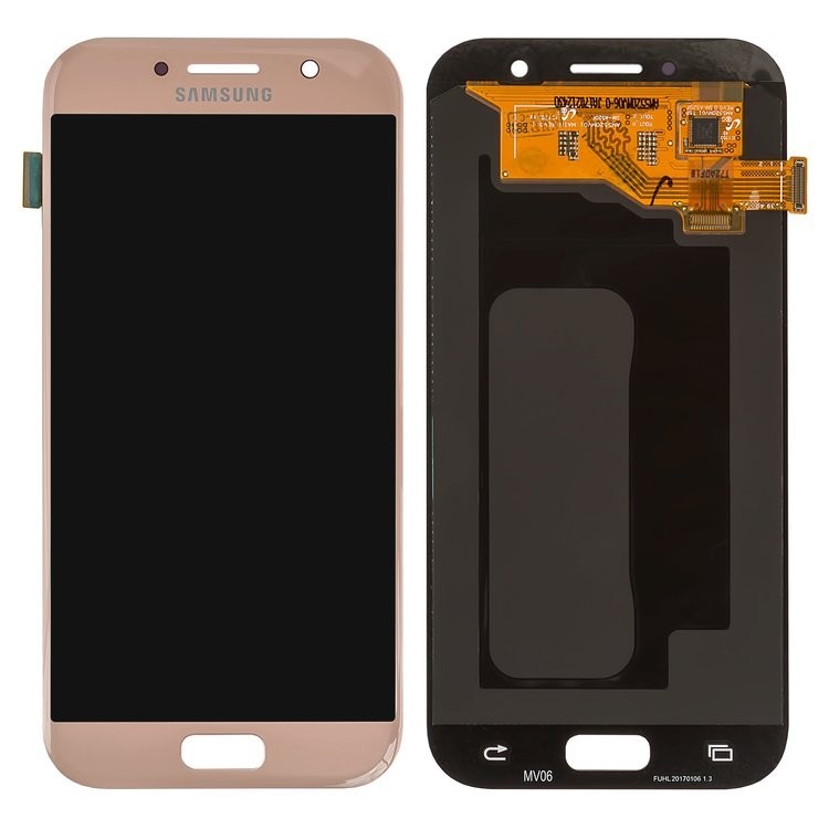 

Дисплей для Samsung A520 Galaxy A5 2017 рожевий із сенсорним екраном оригінал переклеєне скло