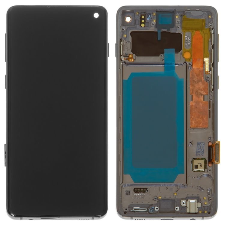 

Дисплей для Samsung G973 Galaxy S10 чорний із сенсорним екраном з рамкою оригінал переклеєне скло
