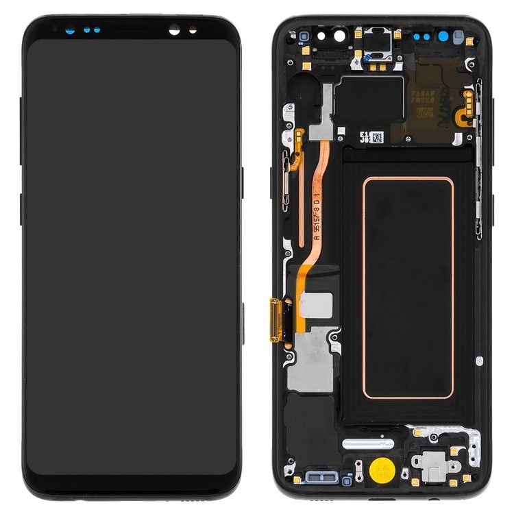 

Дисплей для Samsung G950 Galaxy S8 чорний із сенсорним екраном з рамкою Original PRC midnight Black original glass