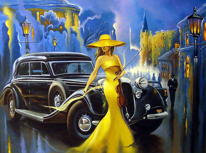 

Фотообои Арт 'Девушка со скрипкой' (2703) , Песок