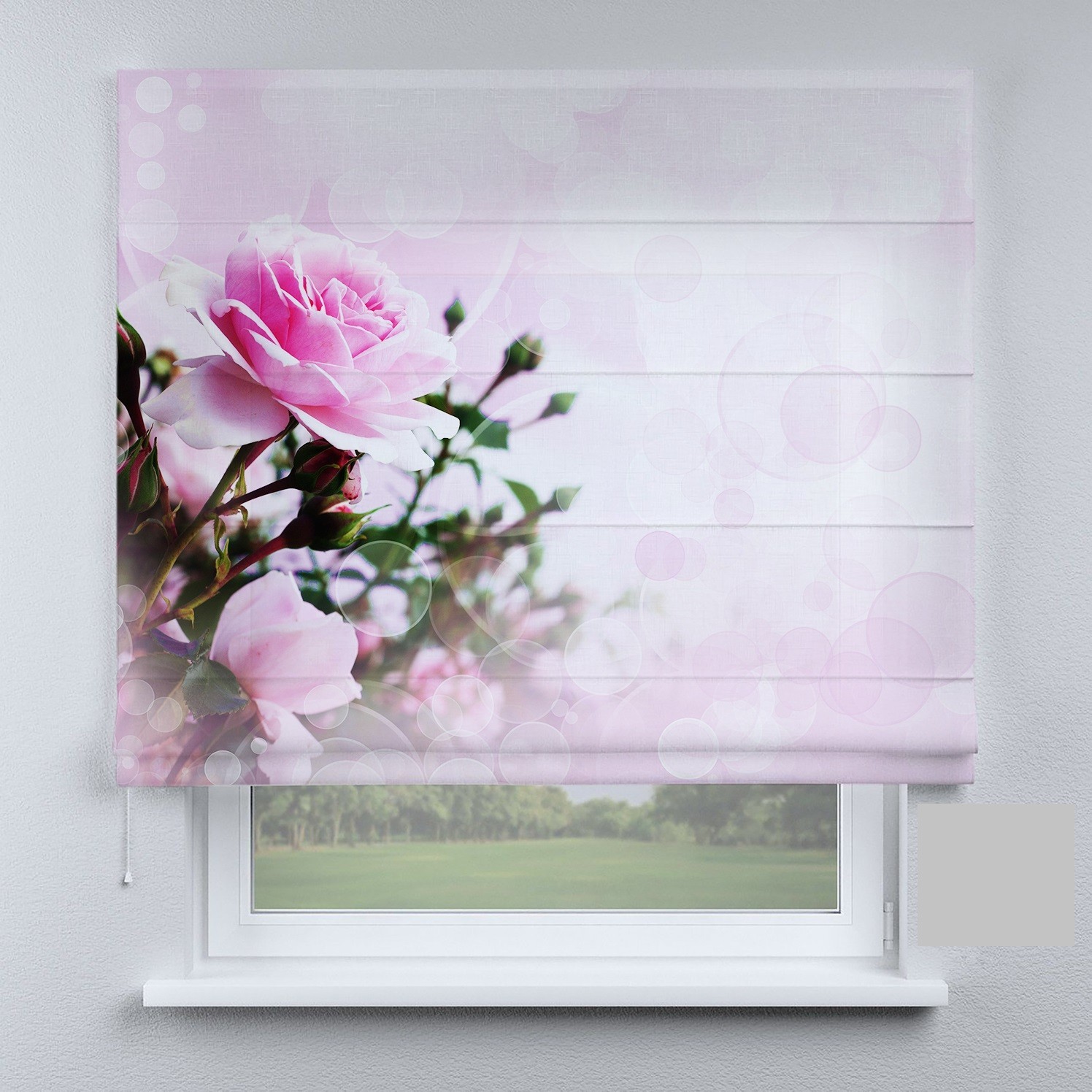 

Римские шторы DECOLIV розовый цветок 300*170 см