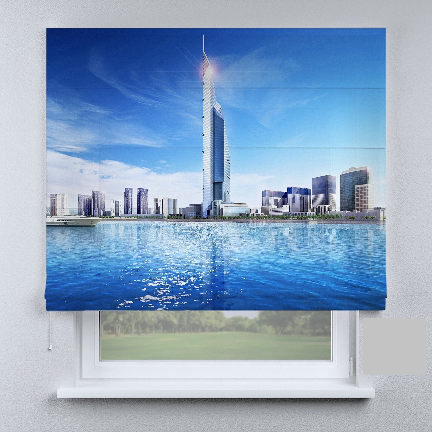 

Римские шторы DECOLIV небоскреб на берегу залива 230*170 см