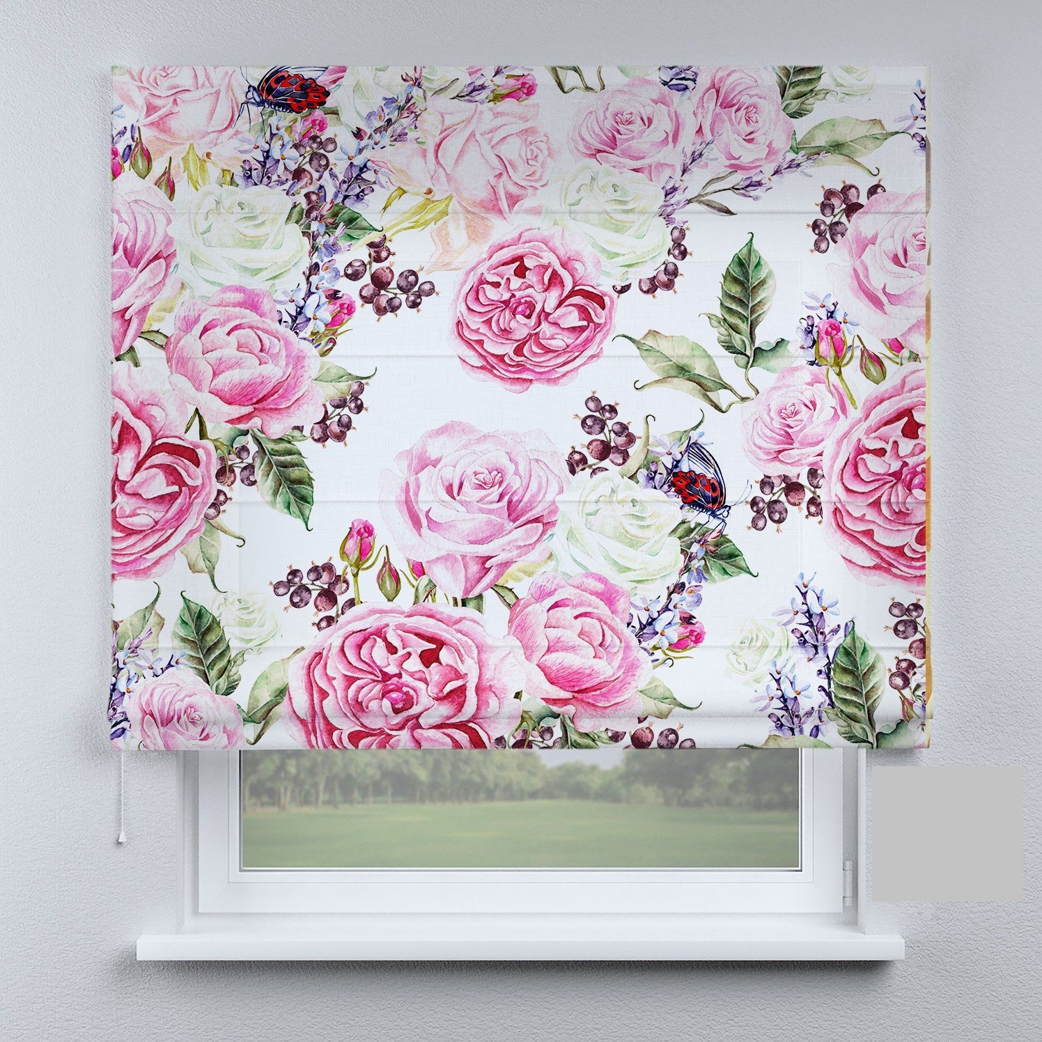 

Римские шторы DECOLIV цветы большие этно 150*170 см