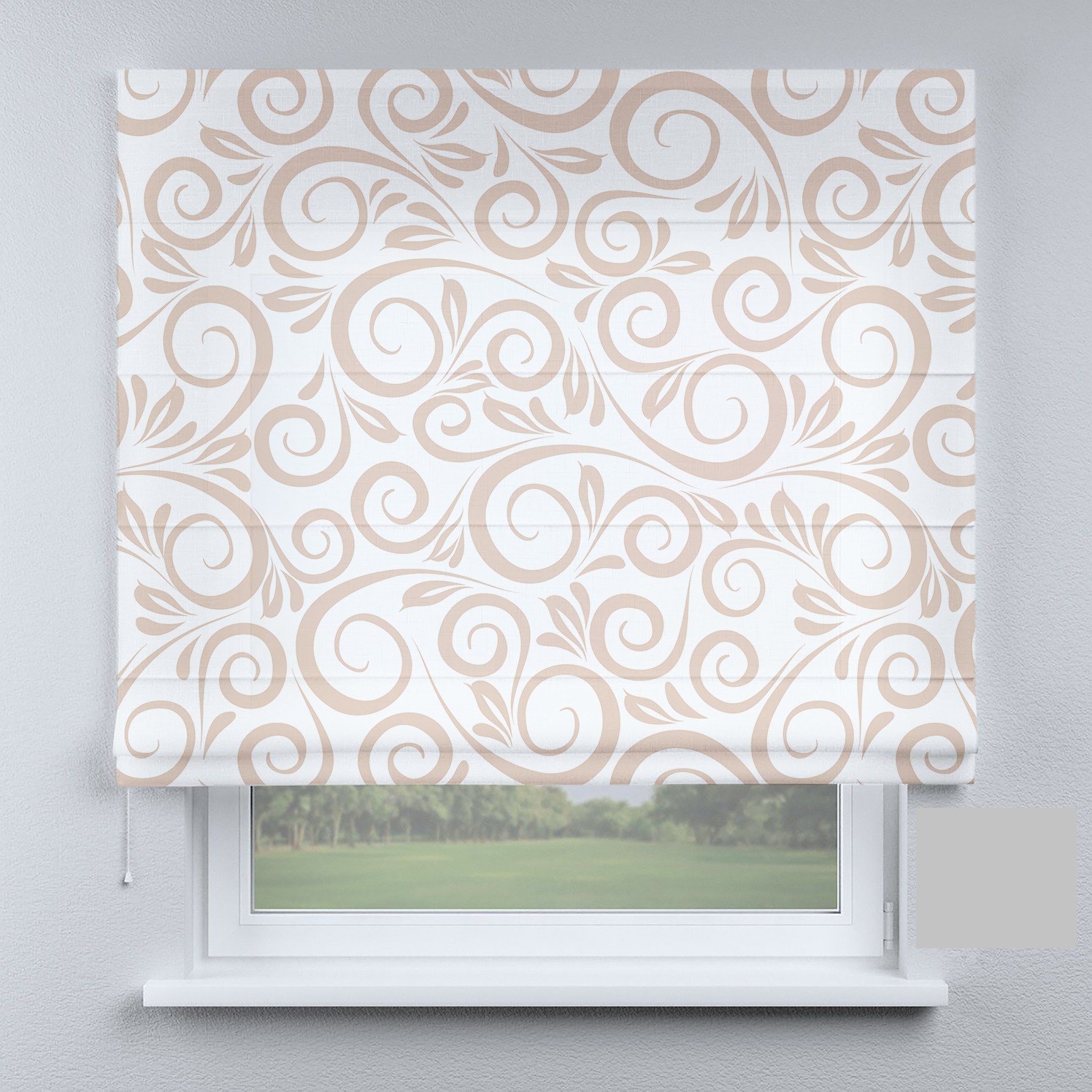 

Римские шторы DECOLIV французский кантри с бежевыми листьями 120*170 см