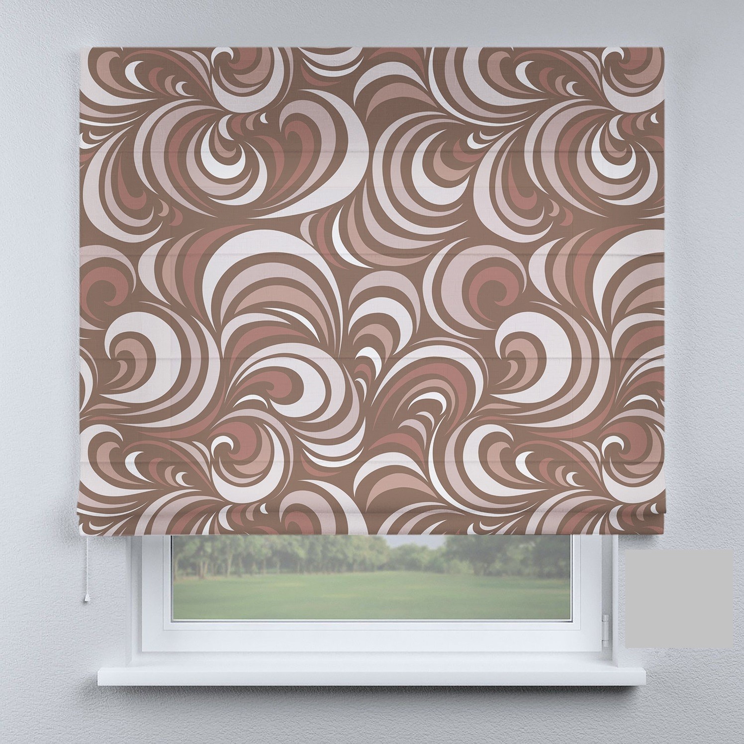 

Римские шторы DECOLIV французский кантри коричневый с вензелями 170*170 см