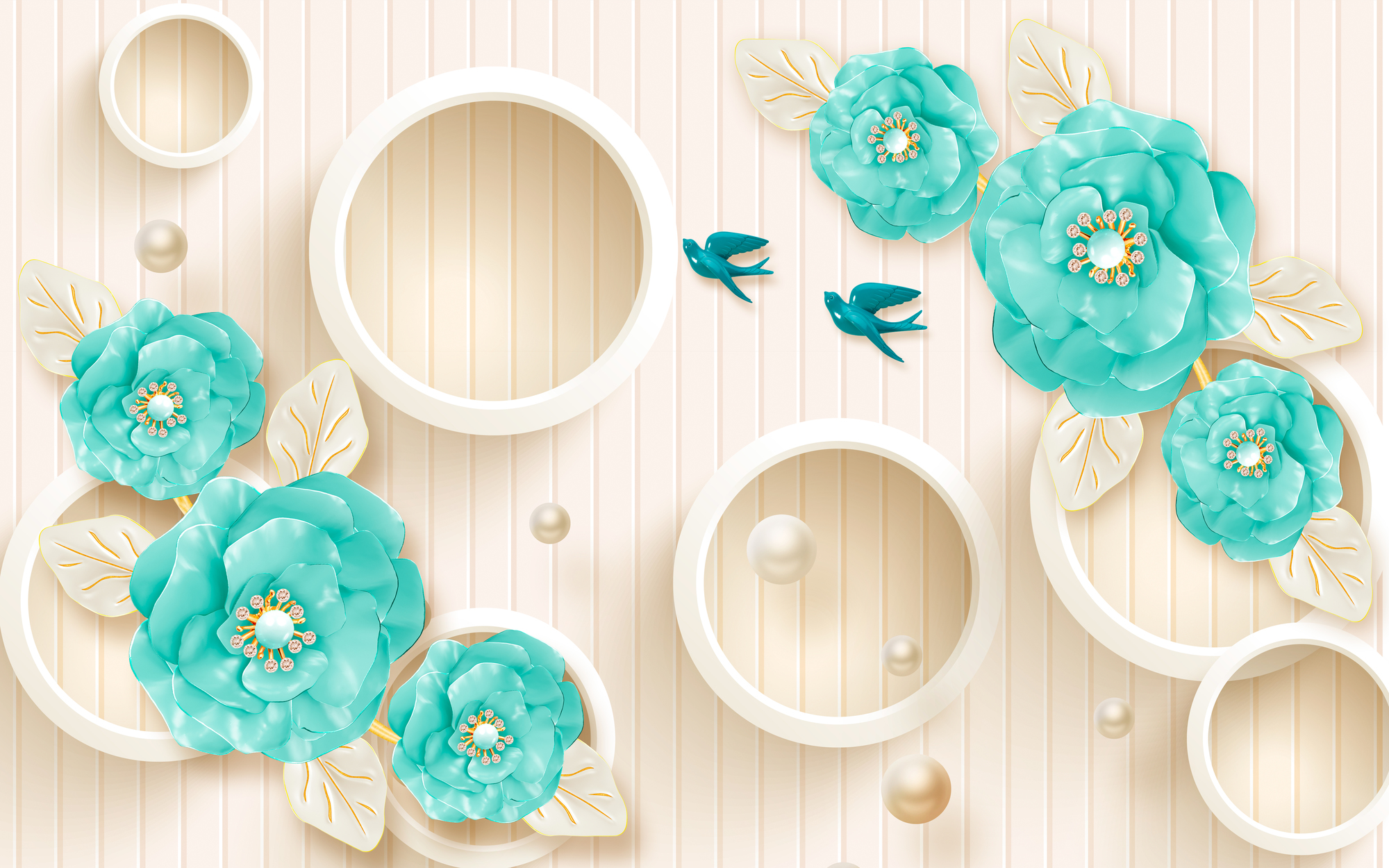 

Фотообои 3D 'Цветы' (4409) , Классик