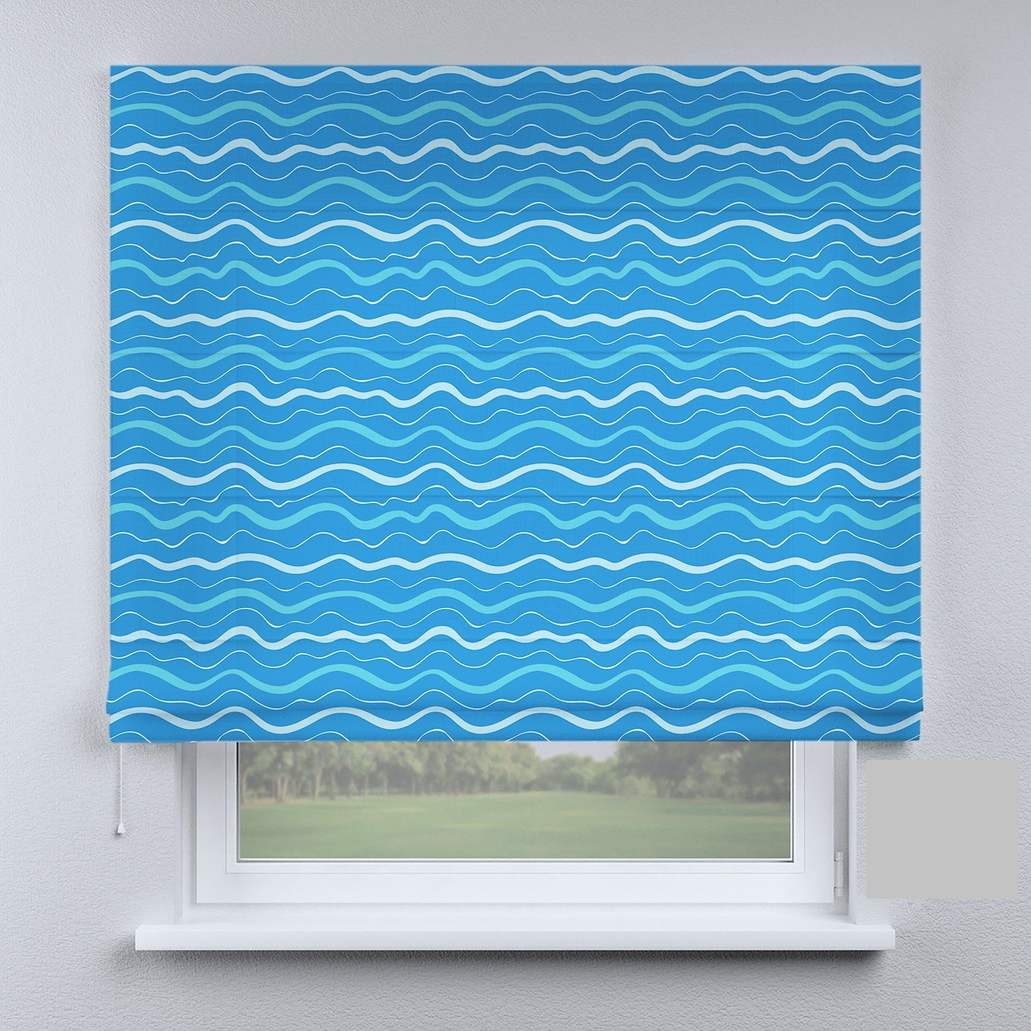 

Римские шторы DECOLIV волны синие 270*170 см