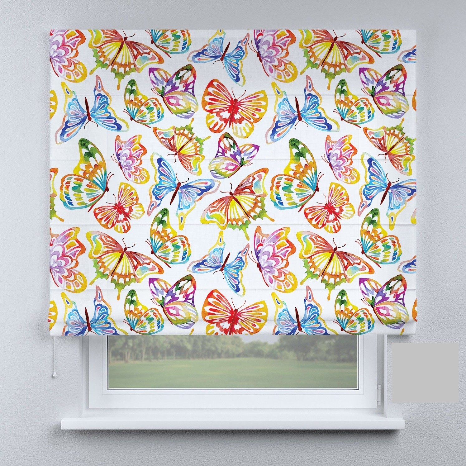 

Римские шторы DECOLIV бабочки разноцветные весенние 260*170 см