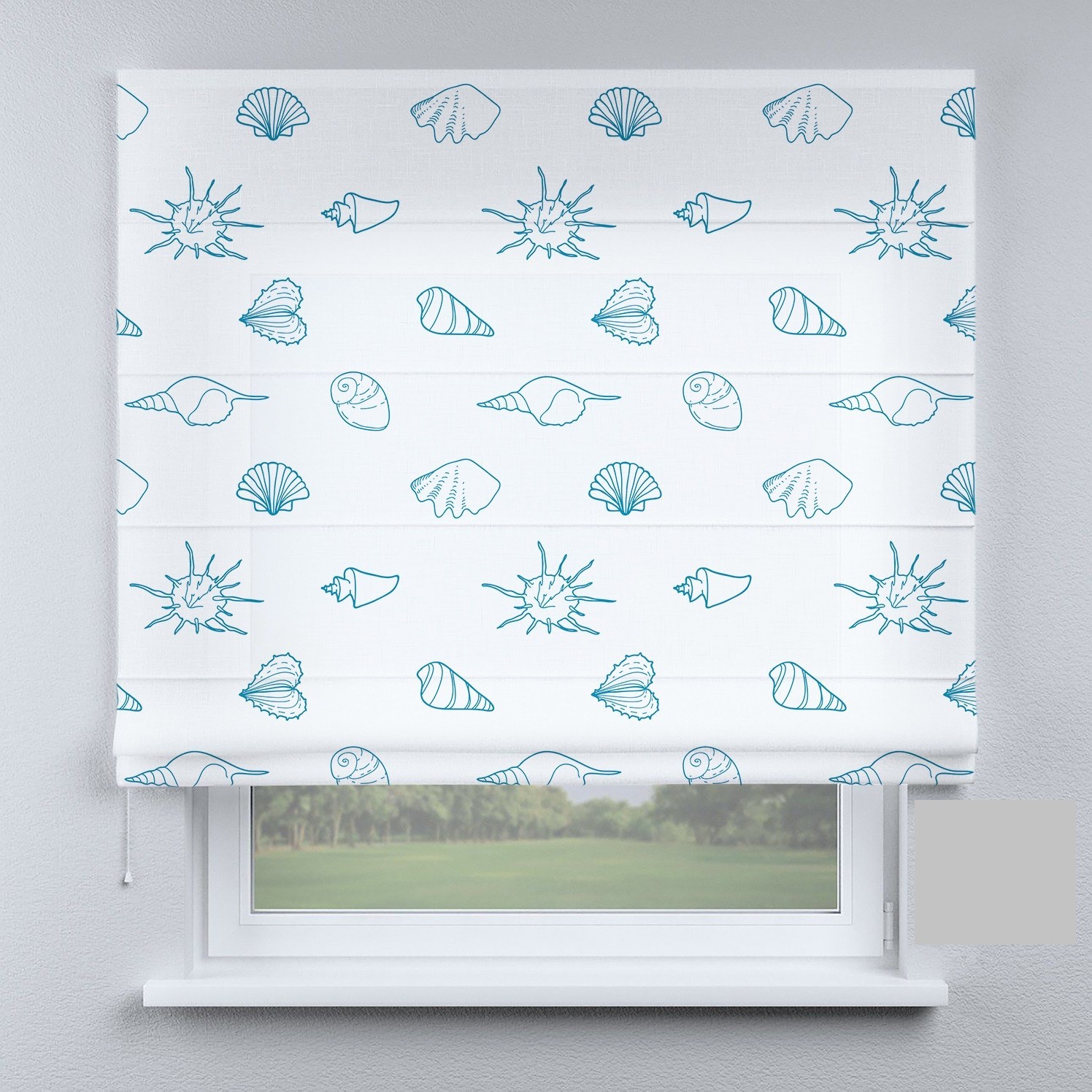 

Римские шторы DECOLIV бирюзовые ракушки 300*170 см