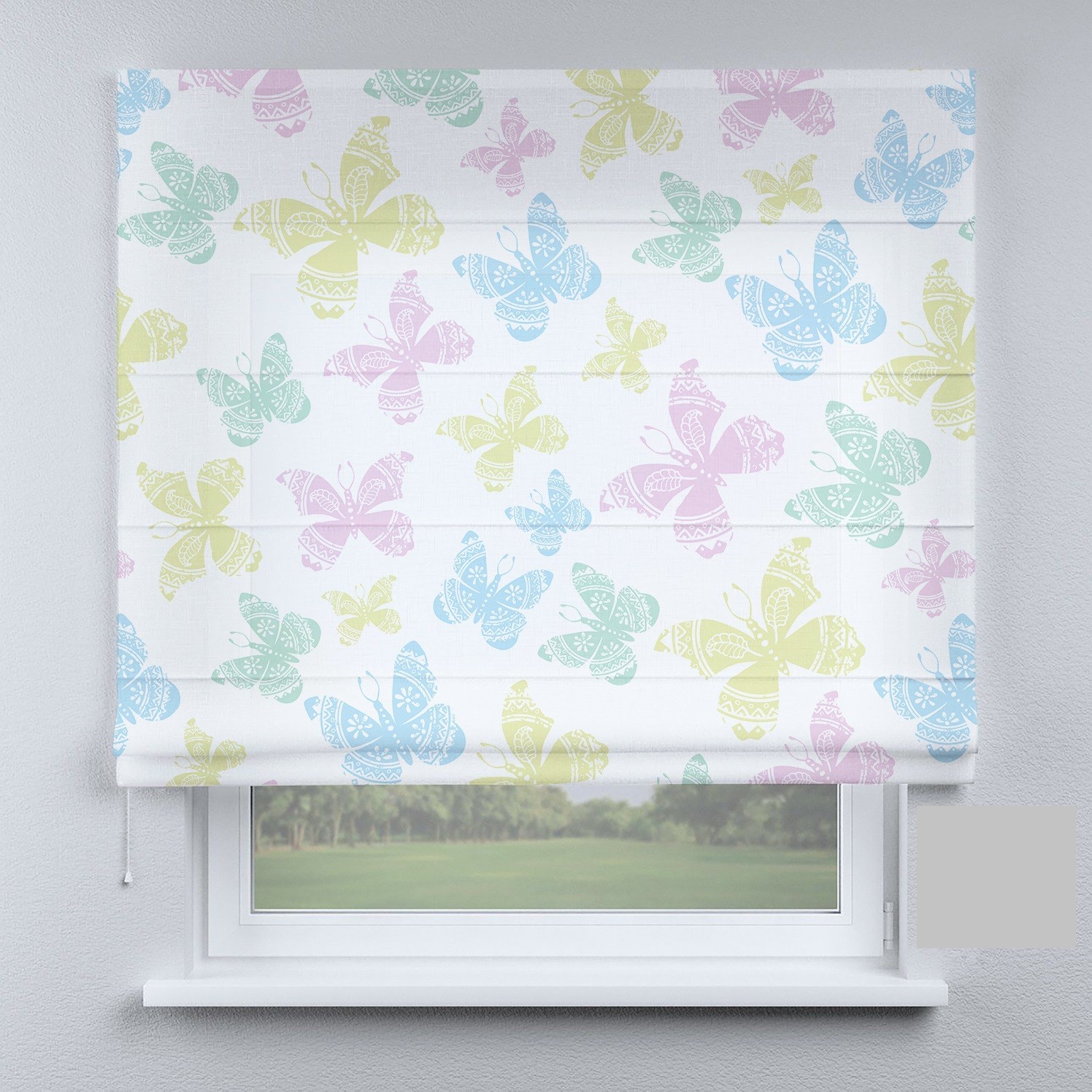 

Римские шторы DECOLIV бабочки Аполлон на белом фоне 130*170 см