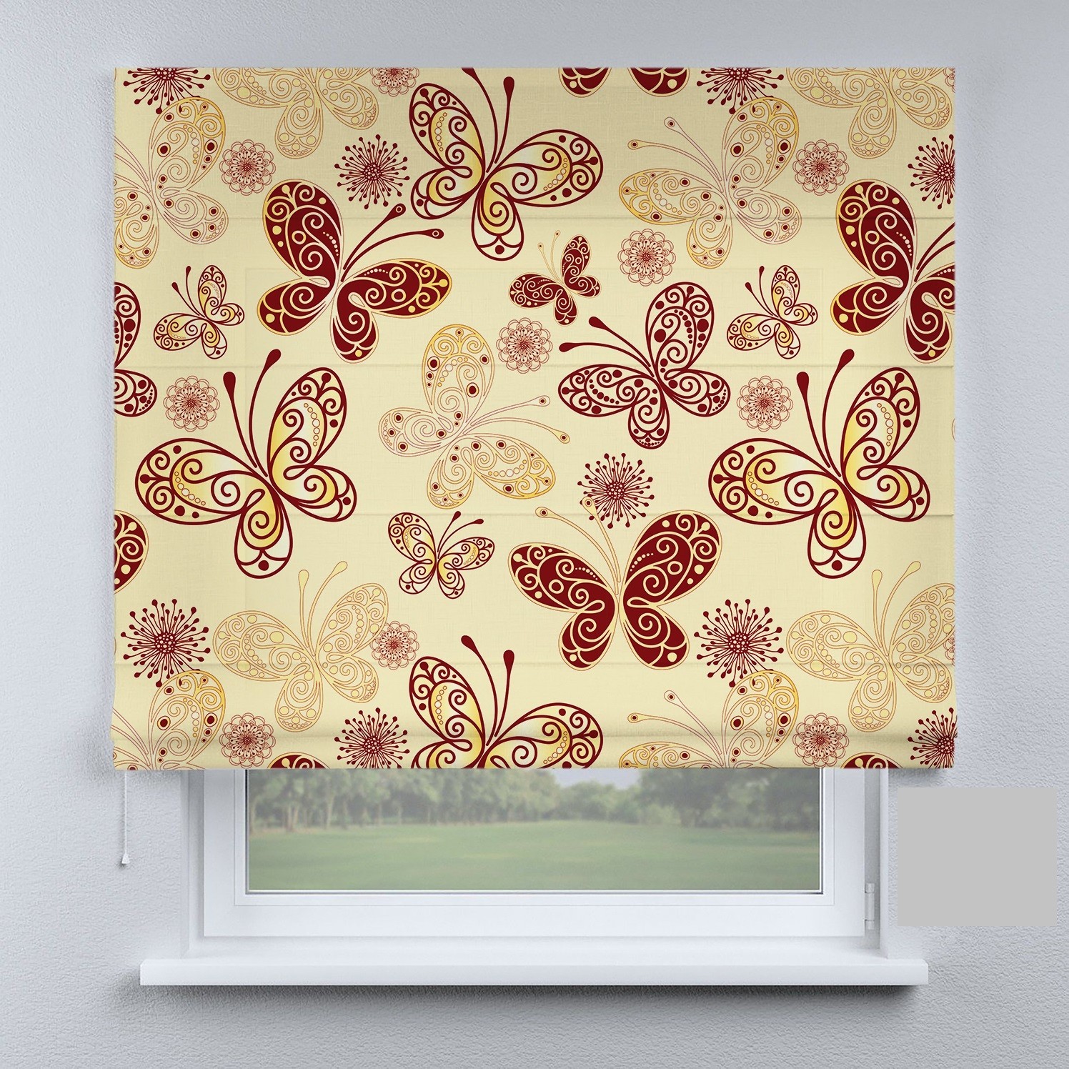 

Римские шторы DECOLIV большие бабочки коричневые 280*170 см