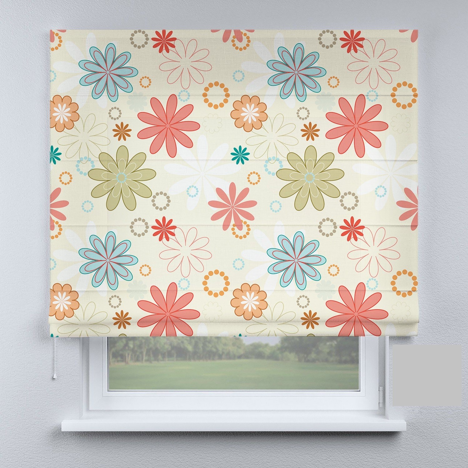 

Римские шторы DECOLIV разноцветные цветочки 130*170 см