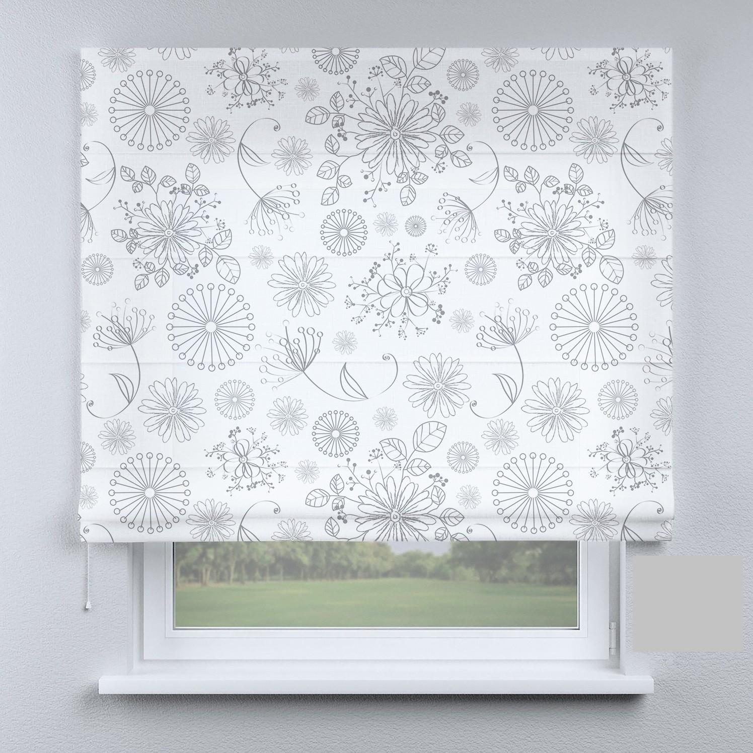 

Римские шторы DECOLIV цветок серый маленький 220*170 см