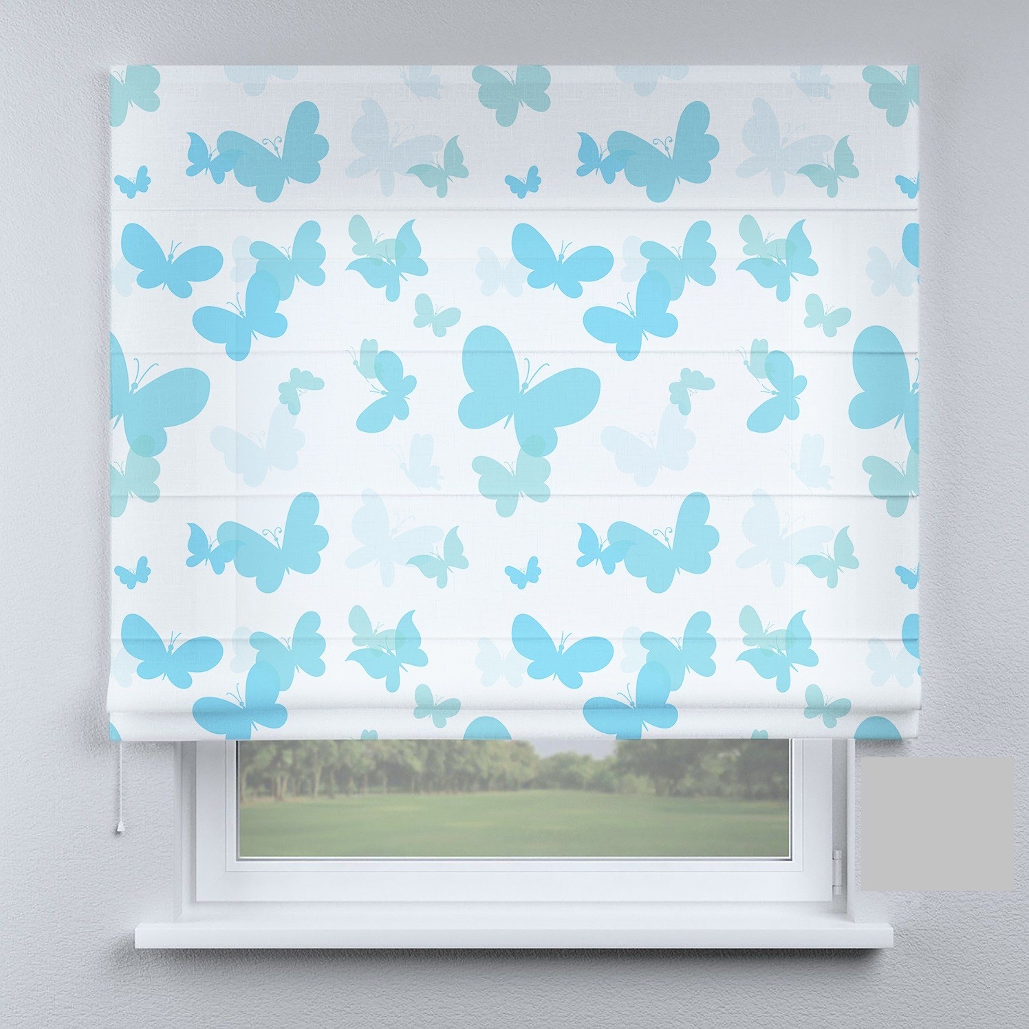 

Римские шторы DECOLIV голубые бабочки на белом фоне 300*170 см