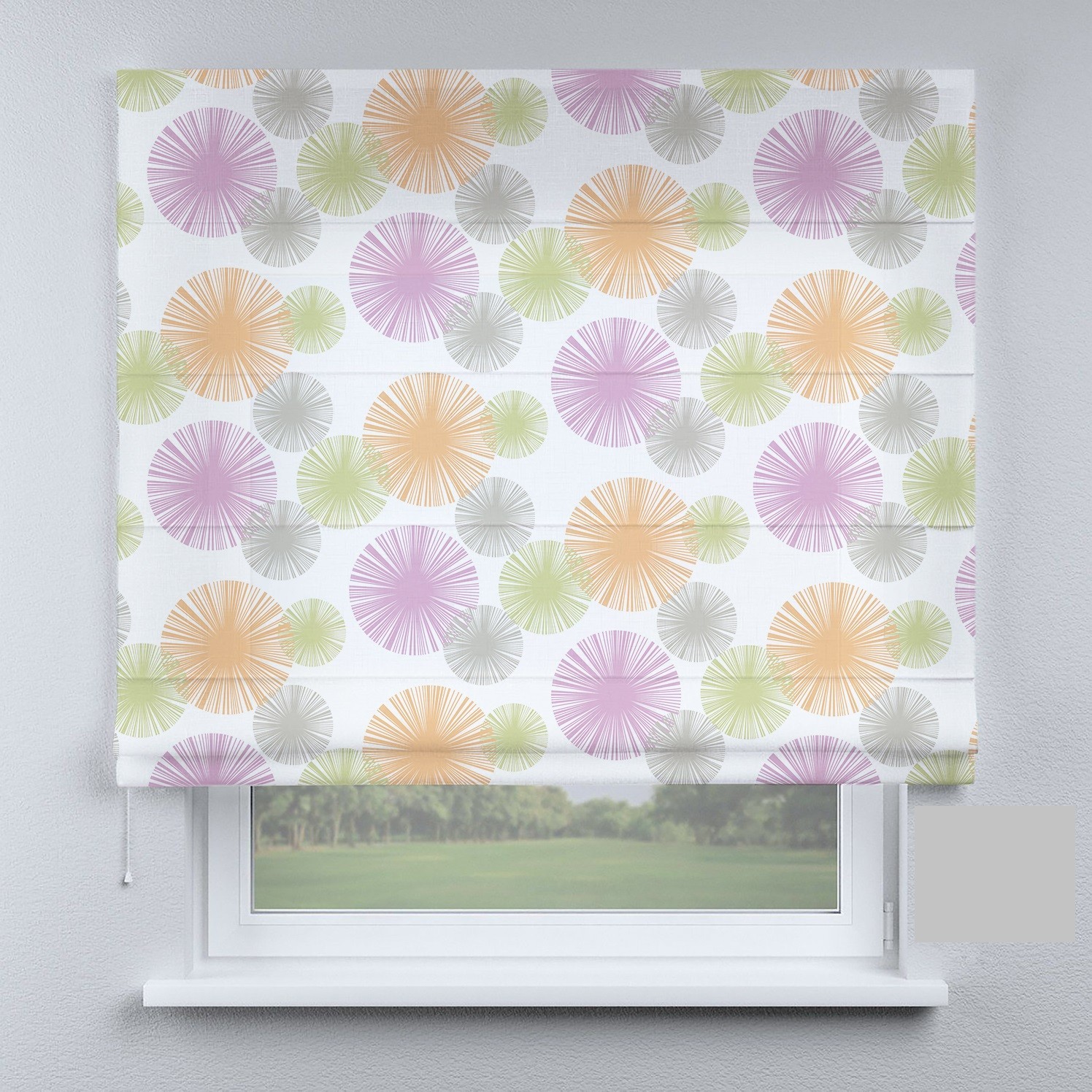 

Римские шторы DECOLIV одуванчики разноцветные маленькие 100*170 см